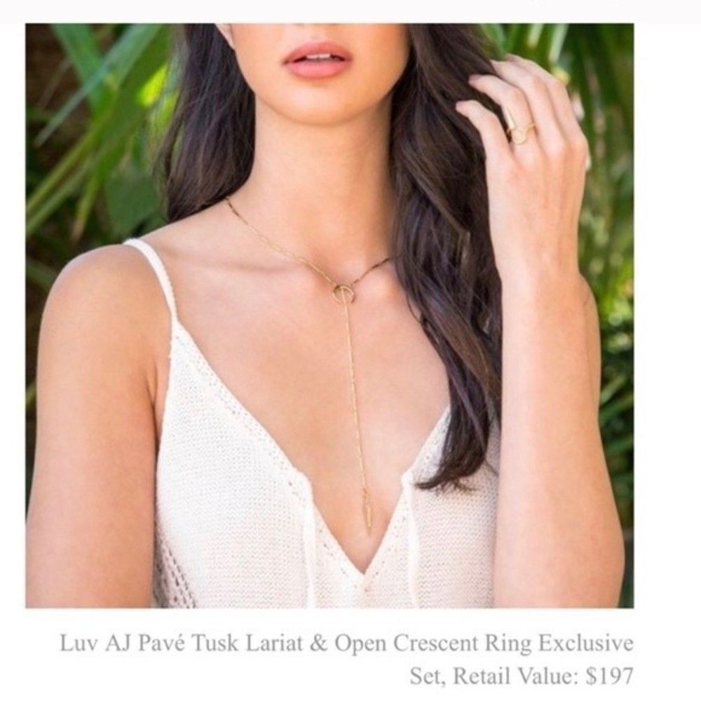 Luv AJ Ring and Necklace Set